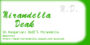 mirandella deak business card